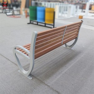 ספסל ישיבה ציבורי בעיצוב מודרני בחוץ עם רגלי אלומיניום יצוק 14
