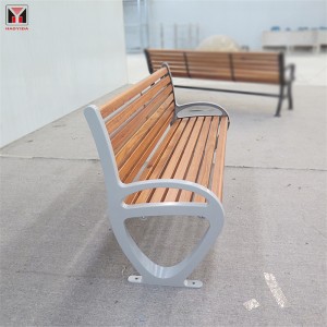 Спољашња јавна клупа за седење модерног дизајна са ливеним алуминијумским ногама 9