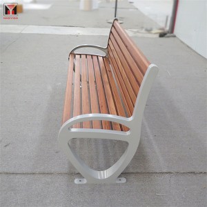 ספסל ישיבה ציבורי בעיצוב מודרני בחוץ עם רגלי אלומיניום יצוק 8