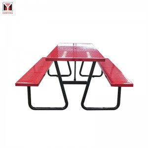 Komercijalni čelični pravokutni metalni stol za piknik od 6 stopa za vanjski park 15