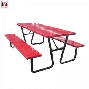 Комерційний сталевий прямокутний 6-футовий металевий стіл для пікніка для відкритого парку12