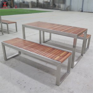 Mesas de picnic al aire libre de madera comerciales rectangulares para el parque 7