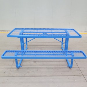 6' Rectangular Portable Picnic Table Extendable Steel Thermoplastic Commerical 8