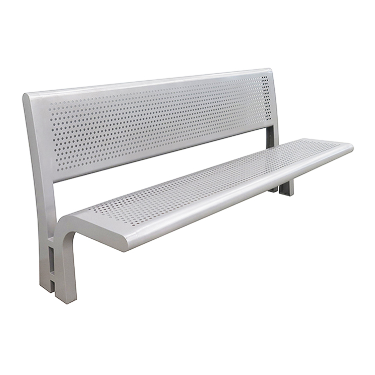 Outdoor Perforated 304 Stainless Steel Seating Bench Public Commercial