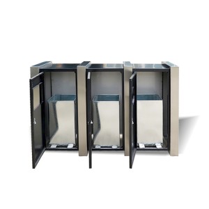 3 In 1 Stainless Steel Classify Recycle Bins For Park Street 