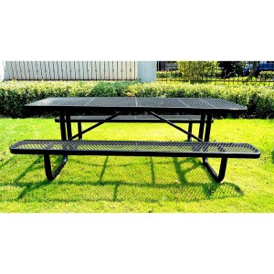 6' Rectangular Portable Picnic Table Extendable Steel Thermoplastic Commerical 17