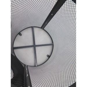 Round Mesh Metal Commercial Outdoor Trash Bin Black With lid4