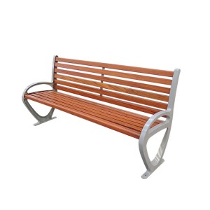 Outside Modern Design Public Seating Bench With Cast Aluminum Legs