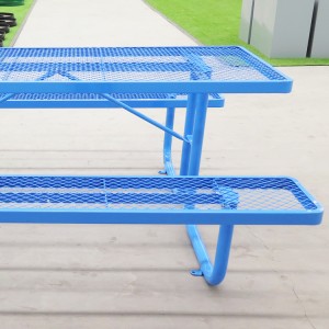 Mesa de picnic portátil rectangular de 6' extensible de aceiro termoplástico comercial 11