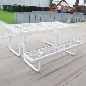 6' rektangulært bærbart picnicbord, der kan forlænges stål termoplastisk kommerciel 6