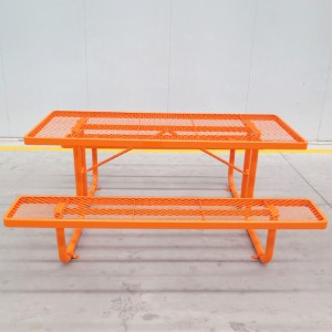 6' Rectangular Portable Picnic Table Extendable Steel Thermoplastic Commerical 1