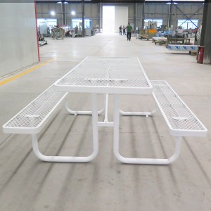 6 フィート長方形ポータブルピクニックテーブル拡張可能なスチール熱可塑性商業 4