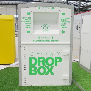 	 Waterproof Steel Clothes Donation Drop Box For Outdoor 