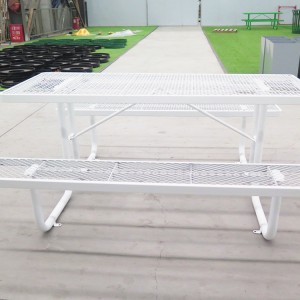 6' Rectangular Portable Picnic Table Extendable Steel Thermoplastic Commerical 5