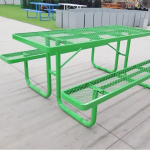 6' Rectangular Portable Picnic Table Extendable Steel Thermoplastic Commerical 15