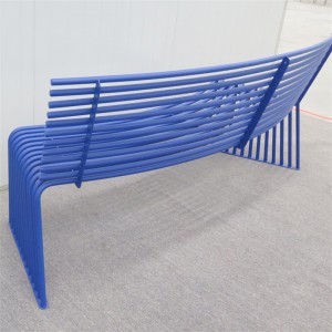 Outside Curved Steel Tube Outdoor Bench Chair Manufacturer 5