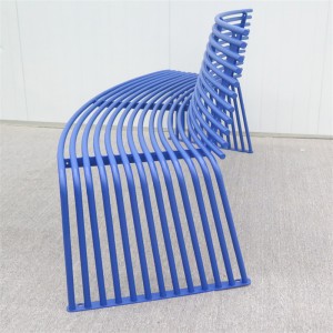 1.8 ម៉ែត្រ Modern Design Blue Park Metal Curved Bench ១៣