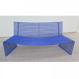 1,8 Meter Modern Design Blue Park Metal Curved Bench 11