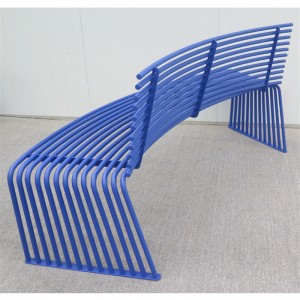 1.8 Meters I-Modern Design Blue Park Metal Curved Bench 12