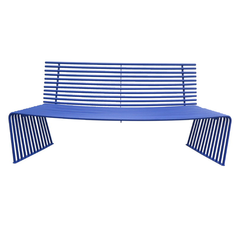 1.8 Meters Steel Pipe Curved Bench Outdoor Park