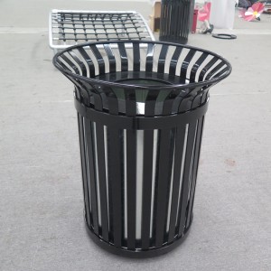 Kovinski črni posode za smeti iz jeklenih letvic za težke obremenitve Proizvajalec na prostem 10
