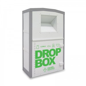 Veldedighetsklær Donasjon Drop Off Box Metallklær Innsamlingsbøtte