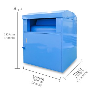 Метална кутия за дарения на дрехи с голям капацитет, синя 1