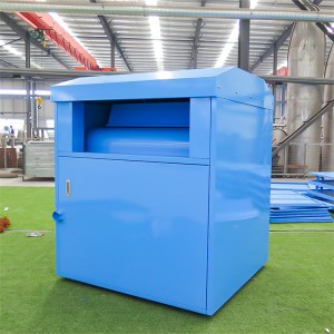 Метална кутия за дарения на дрехи с голям капацитет, синя 6