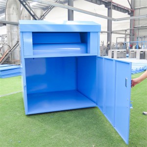 Veľkokapacitná kovová schránka na darovanie oblečenia Modrá4