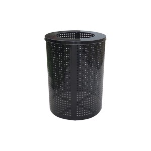 Factory Special Design Galvanized Steel Trash Outdoor Garbage Round Trash Can Street Garden Trash Can