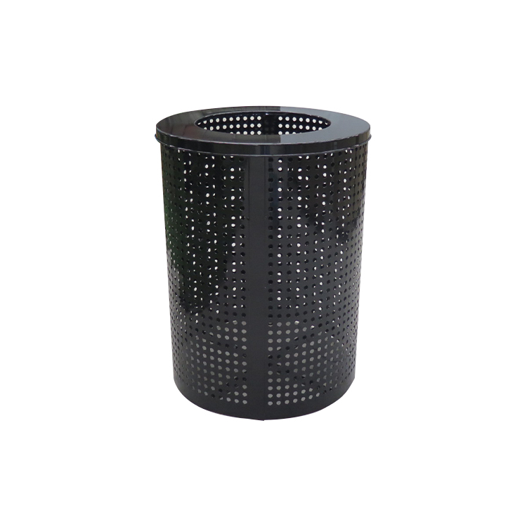 Factory Special Design Galvanized Steel Trash Outdoor Garbage Round Trash Can Street Garden Trash Can