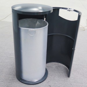 Poubelles extérieures en métal de parc de poubelles de litière de rue avec le Logo5 fait sur commande
