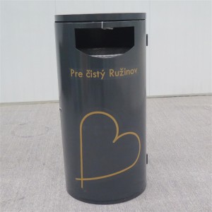 Mga Litter Bins sa Kalye sa Kalye Park Metal Trash Cans nga May Custom nga Logo6