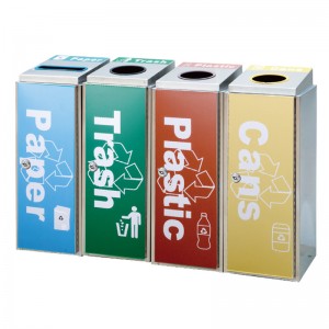Clasificar aceiro inoxidable papeleira de reciclaxe de lixo 4 fabricante de compartimentos 20