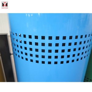 Custom Colorful Classified Perforated Steel Outdoor Recycling Bins 3 Compartments8