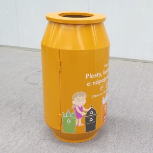 Parque ao aire libre Parque infantil Cubo de lixo de aceiro Contenedores de reciclaxe de lixo metálico5