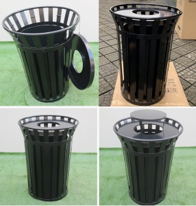 Récipients commerciaux noirs de poubelle en métal de 38 gallons pour l'extérieur 21