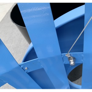 38-галонний синій контейнер для промислових металевих відходів на відкритому повітрі