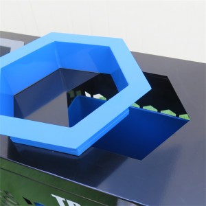 Papelera de reciclaxe de metal contemporánea para exteriores personalizada de fábrica 2 compartimentos4