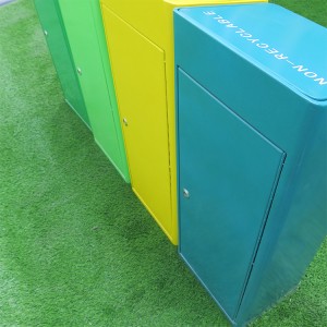 Metal Classified Trash Recycled Bin Outdoor 4 Compartments4