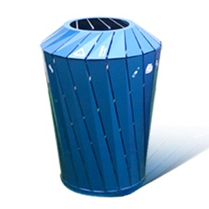 Stålsorteringsgate Resirkulerte søppelkasser Fargerik utendørspark 9