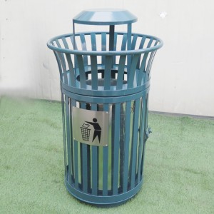 Steel Refuse Receptacles With Ashtray Decorative Outdoor Garbage Cans3
