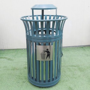 Steel Refuse Receptacles With Ashtray Decorative Outdoor Garbage Cans13