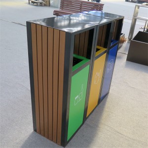 4-Compartments Waste Recycling Bin Outdoor 13