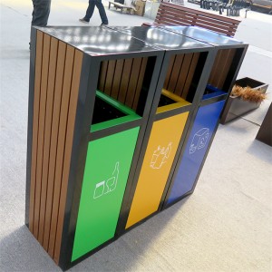 I-4-Compartments Waste Recycling Bin Outdoor 9