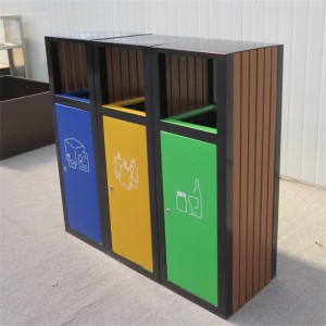 Vonkajší 4-priehradkový kôš na recykláciu odpadu 3