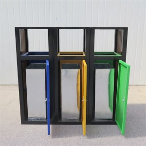 4-Compartments Waste Recycling Bin Outdoor 1