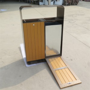 Outdoor Sorting Recycle Trash Bins Dual Compartment Para sa mga pampublikong espasyo 7
