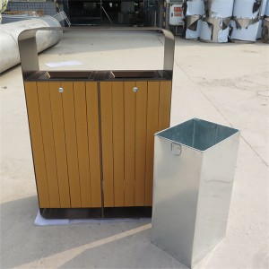 La clasificación al aire libre recicla el compartimiento dual de los contenedores de basura para los espacios públicos 1