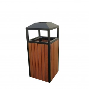 Commercial Wooden Outdoor Dustbin Para sa Pampublikong Park